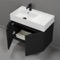 Black Bathroom Vanity, Floating, Modern, 32